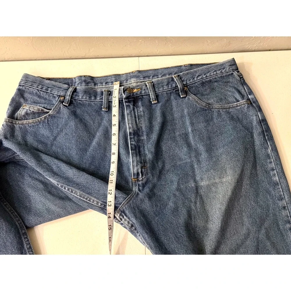 Wrangler Premium Quality Mens Straight Leg Blue Denim Jeans Medium Wash 44x30